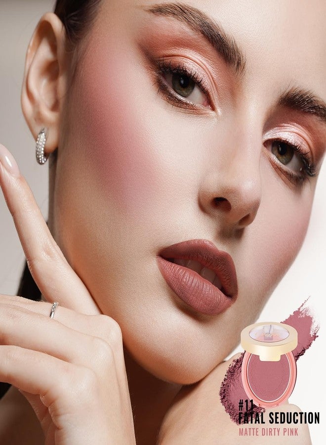 OULAC Blush Makeup Powder Mauve| Natural Matte Blush Cool Tone Skin Light Meidum | Buildable & Light Weight Smooth| Cruelty-Free blush Vegan | 4.8g 11 Fatal Seduction - Image 3